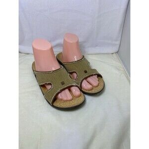 Spenco Kholo Women's Tan Woven Orthotic Slide Logo Sandals Size 11